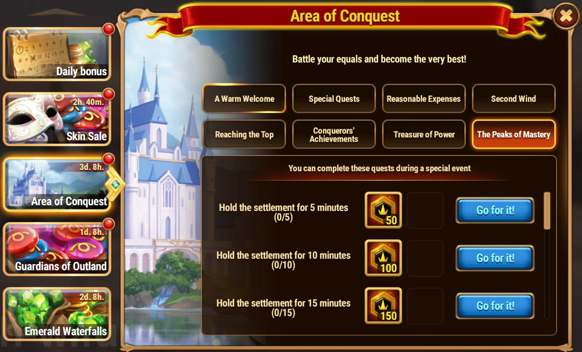 [Hero Wars Guide] Area of Conquest Tasks
