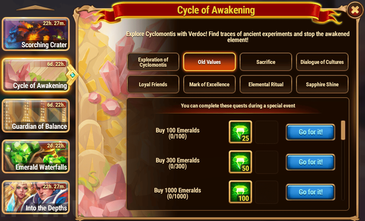 [Hero Wars Guide] Cycle of Awakening tasks