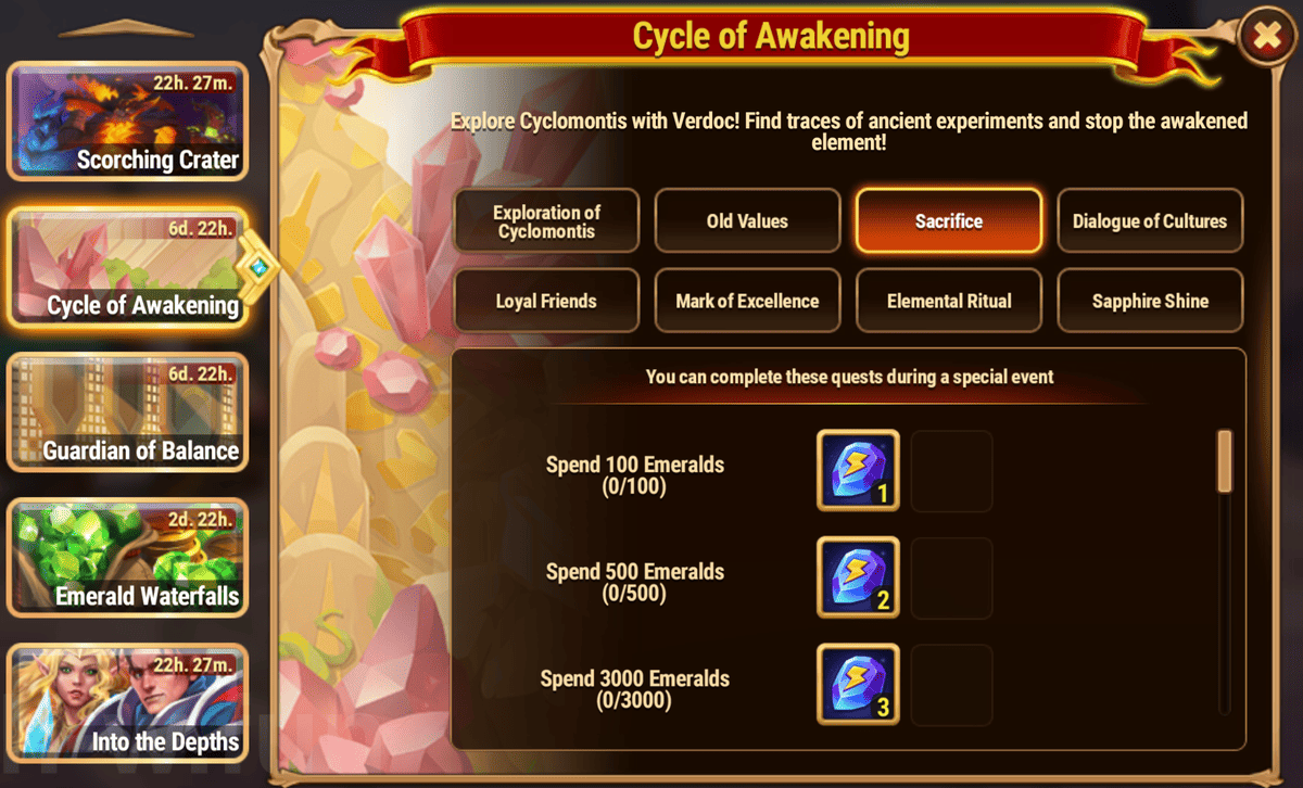 [Hero Wars Guide] Cycle of Awakening tasks