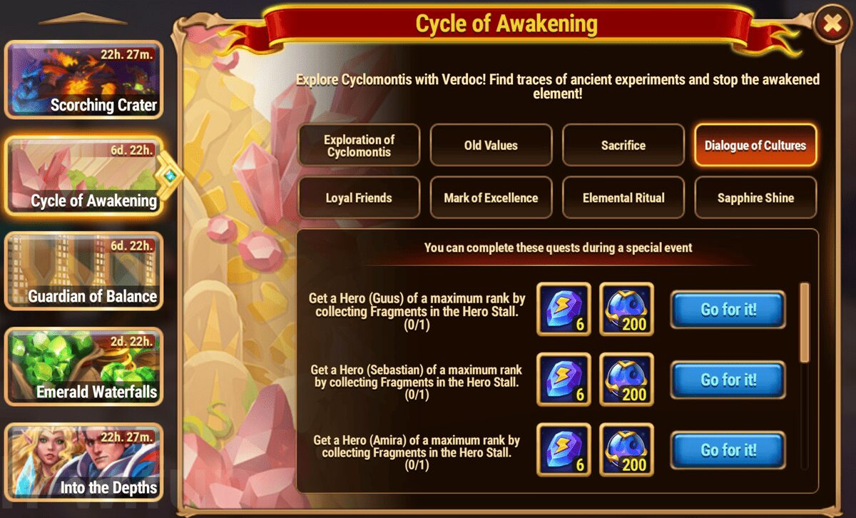 [Hero Wars Guide] Cycle of Awakening tasks