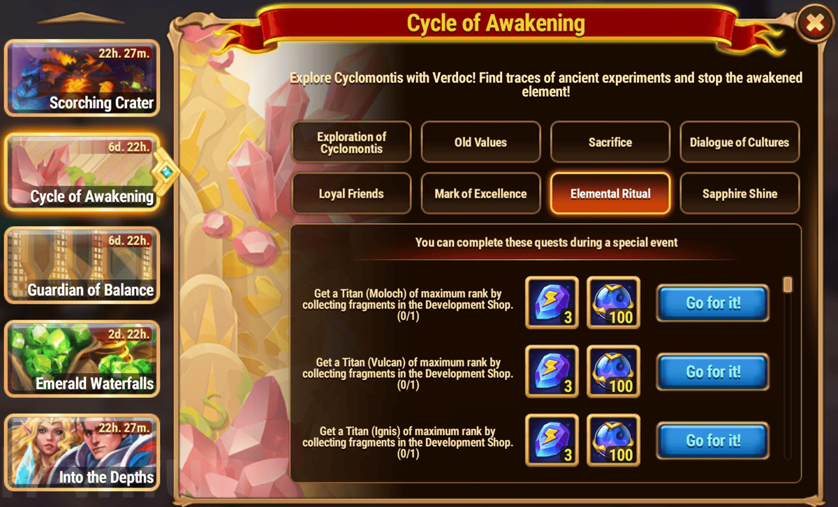 [Hero Wars Guide] Cycle of Awakening tasks