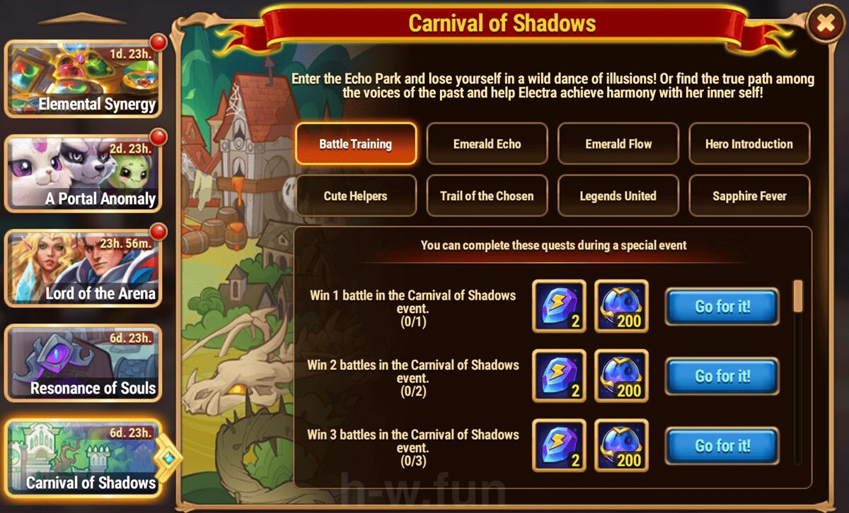 [Hero Wars Guide] Carnival of Shadows Quests
