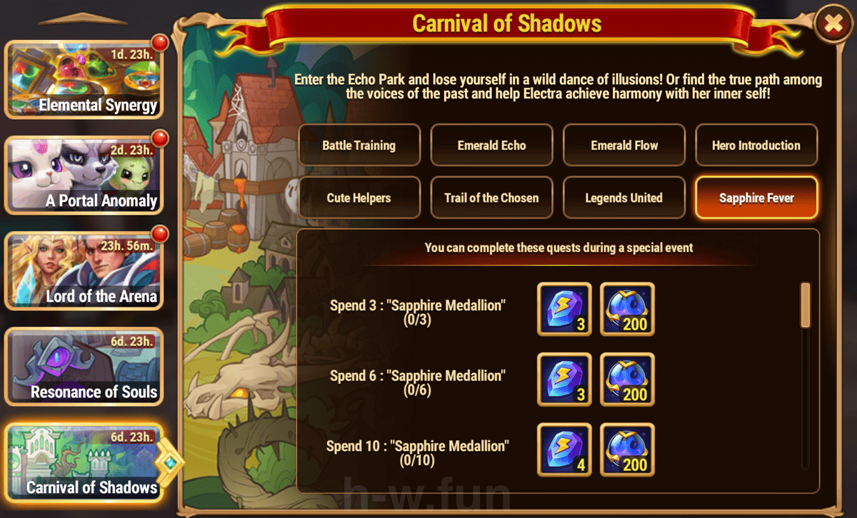 [Hero Wars Guide] Carnival of Shadows Quests