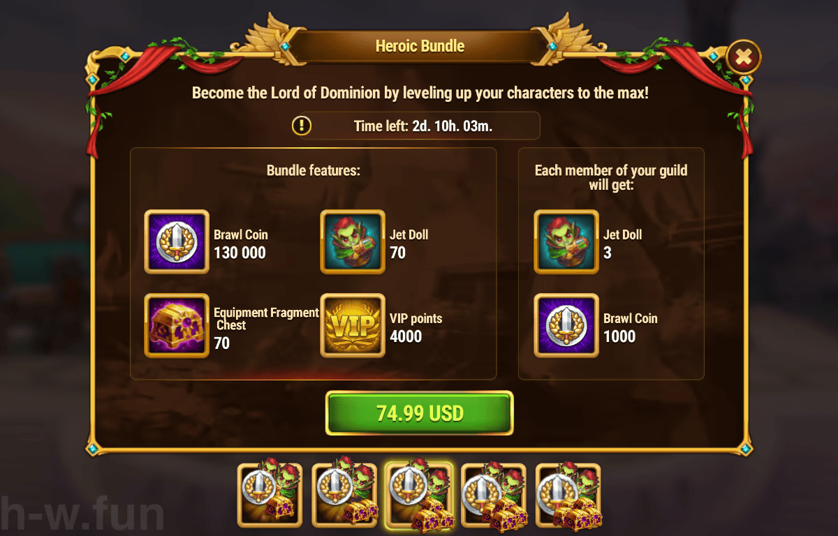 [Hero Wars Guide] Heroic Bundle (Jet Brawls)