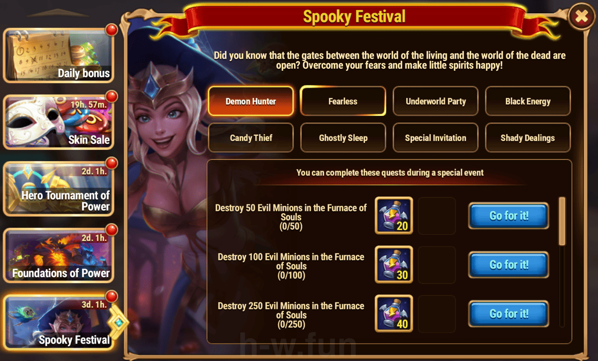 [Hero Wars Guide] Spooky Festival Quests