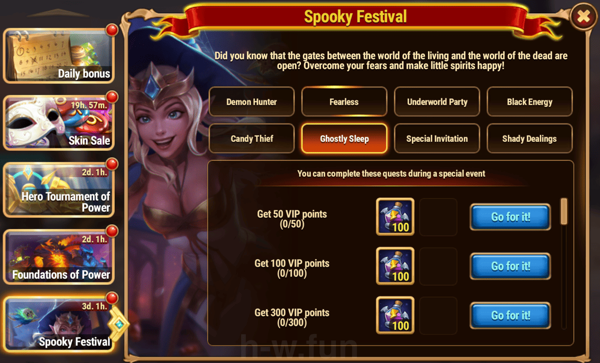 [Hero Wars Guide] Spooky Festival Quests