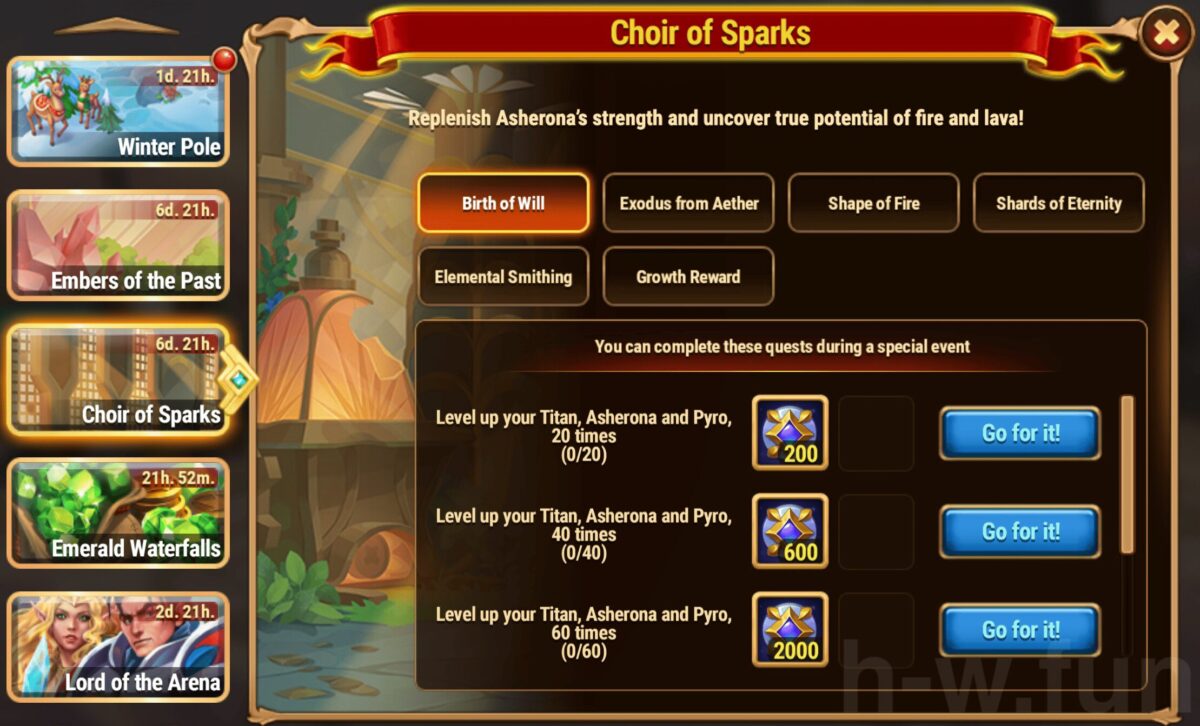 [Hero Wars Guide] Choir of Sparks Quests