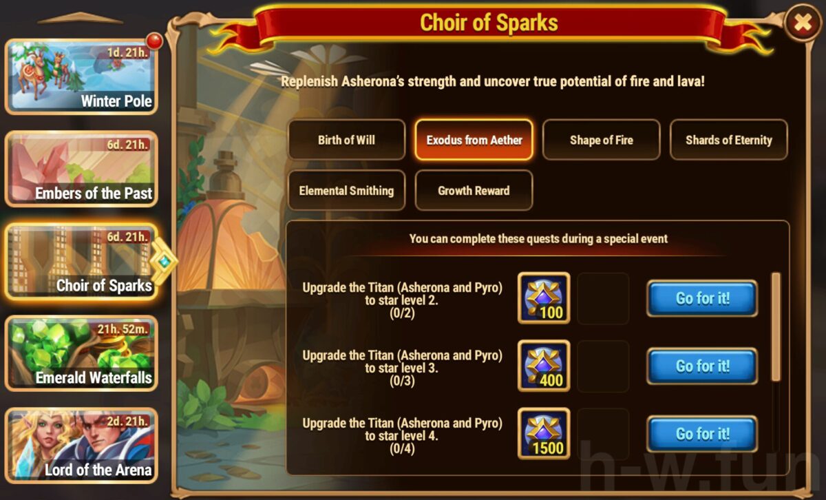 [Hero Wars Guide] Choir of Sparks Quests