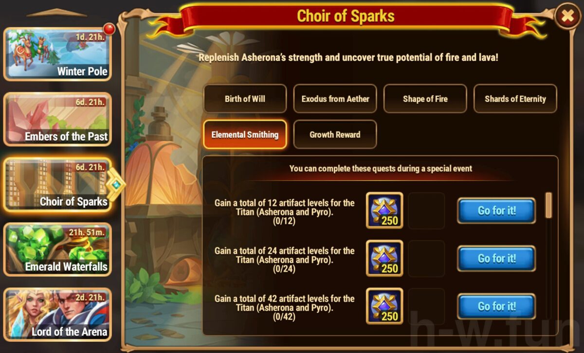 [Hero Wars Guide] Choir of Sparks Quests