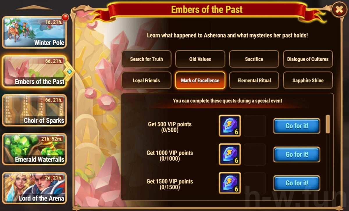 [Hero Wars Guide] Embers of the Past Quests