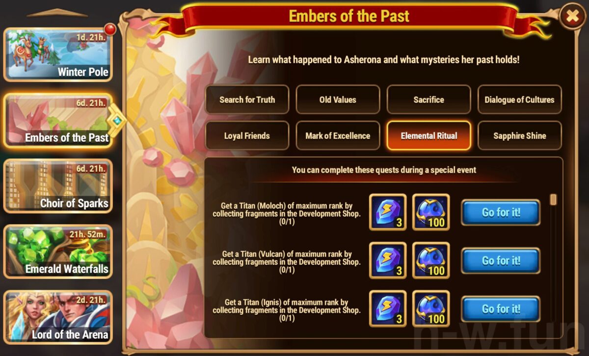 [Hero Wars Guide] Embers of the Past Quests