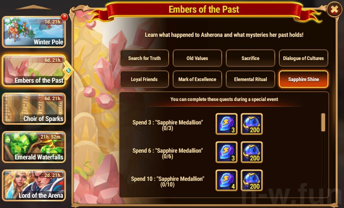 [Hero Wars Guide] Embers of the Past Quests