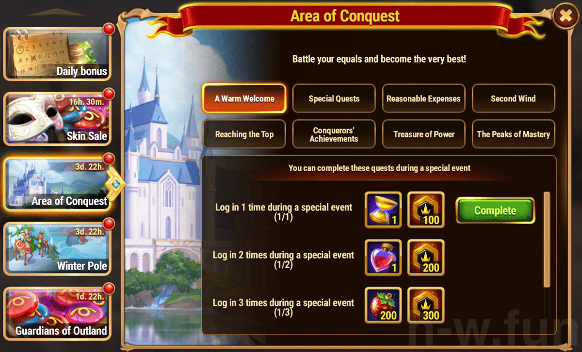 [Hero Wars Guide] Winterfest Area of Conquest Quest