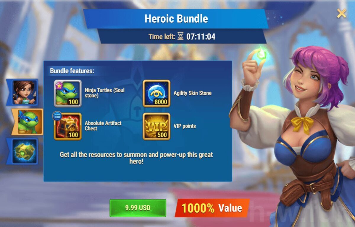 [Hero Wars Guide]Heroic Bundle (Lara Croft and TMNT)