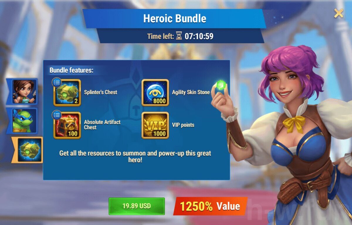 [Hero Wars Guide]Heroic Bundle (Lara Croft and TMNT)