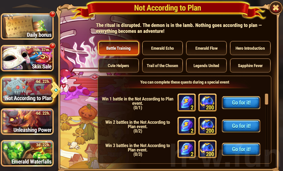 [Hero Wars Guide] Not According to Plan Quests