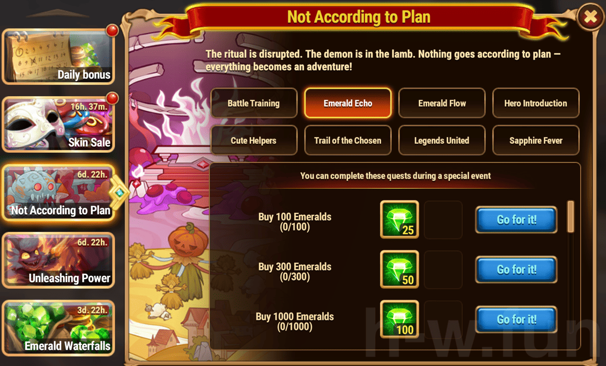 [Hero Wars Guide] Not According to Plan Quests