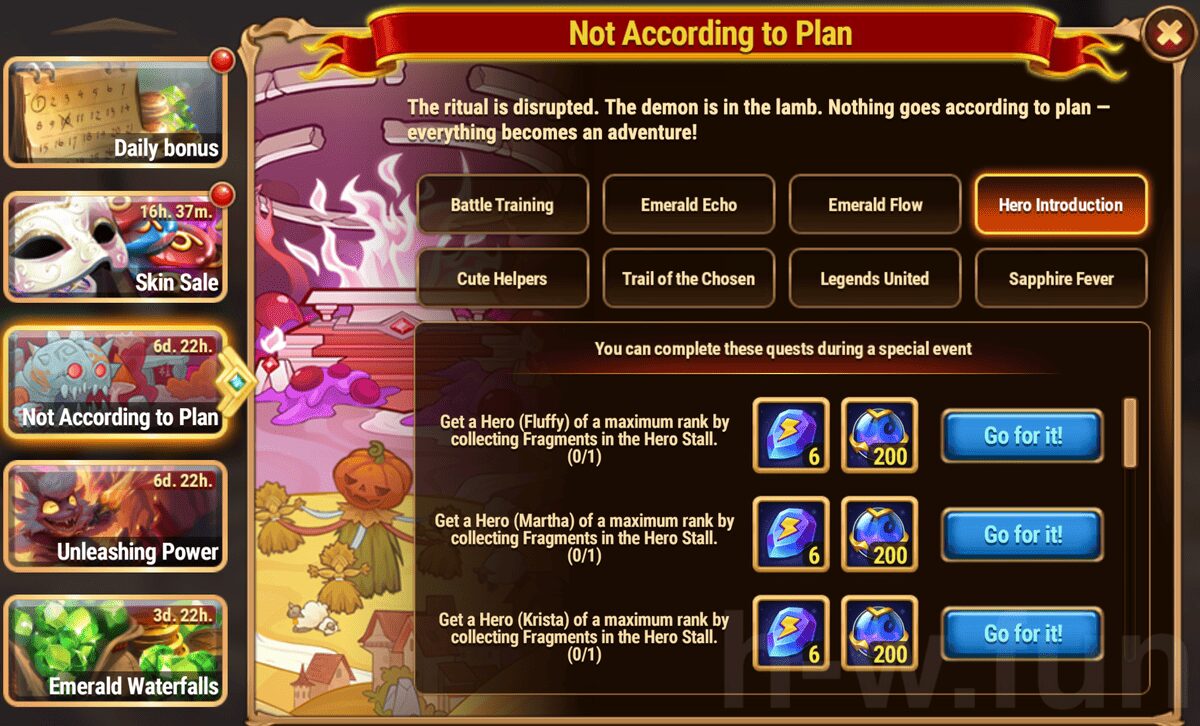[Hero Wars Guide] Not According to Plan Quests