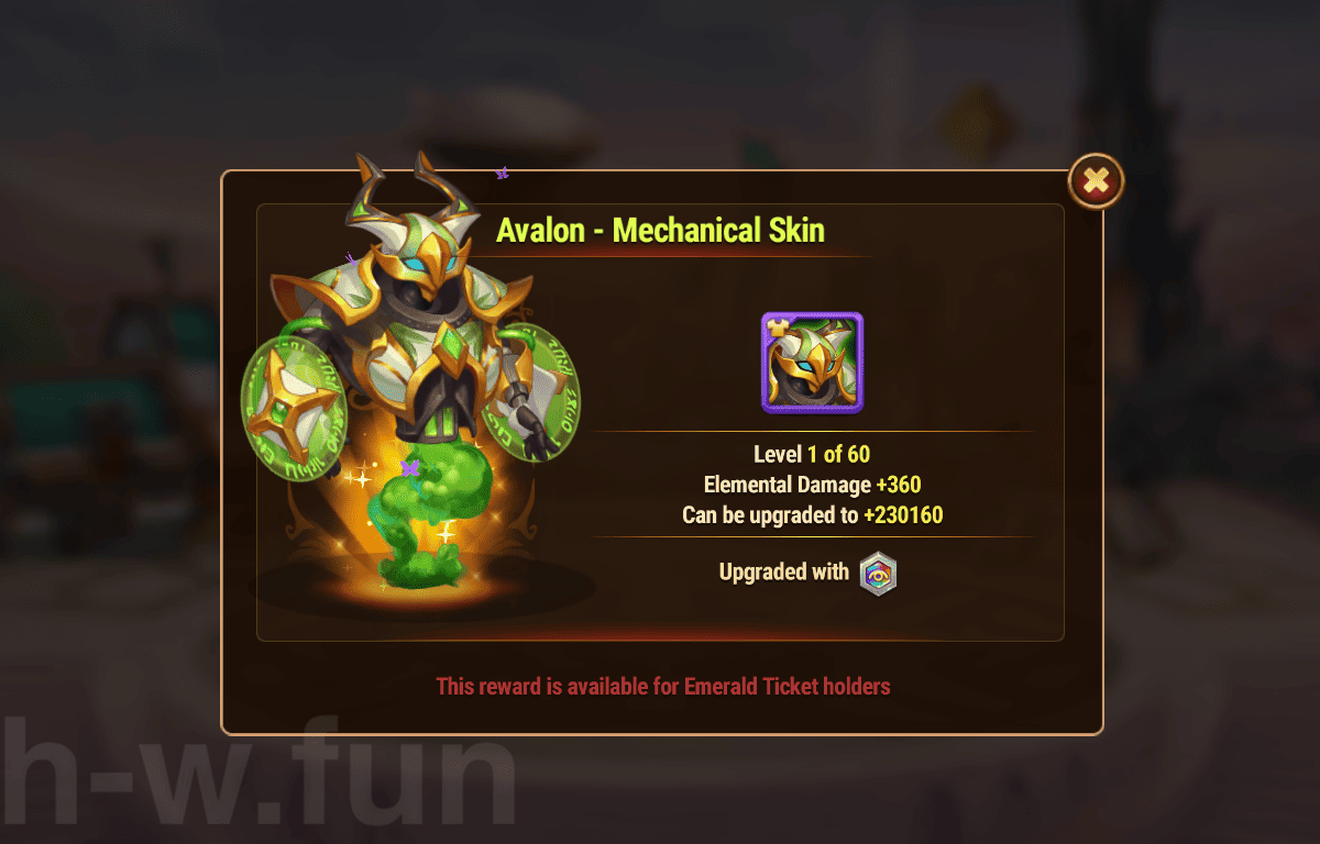 [Hero Wars Guide] Avalon Mechanical Skin
