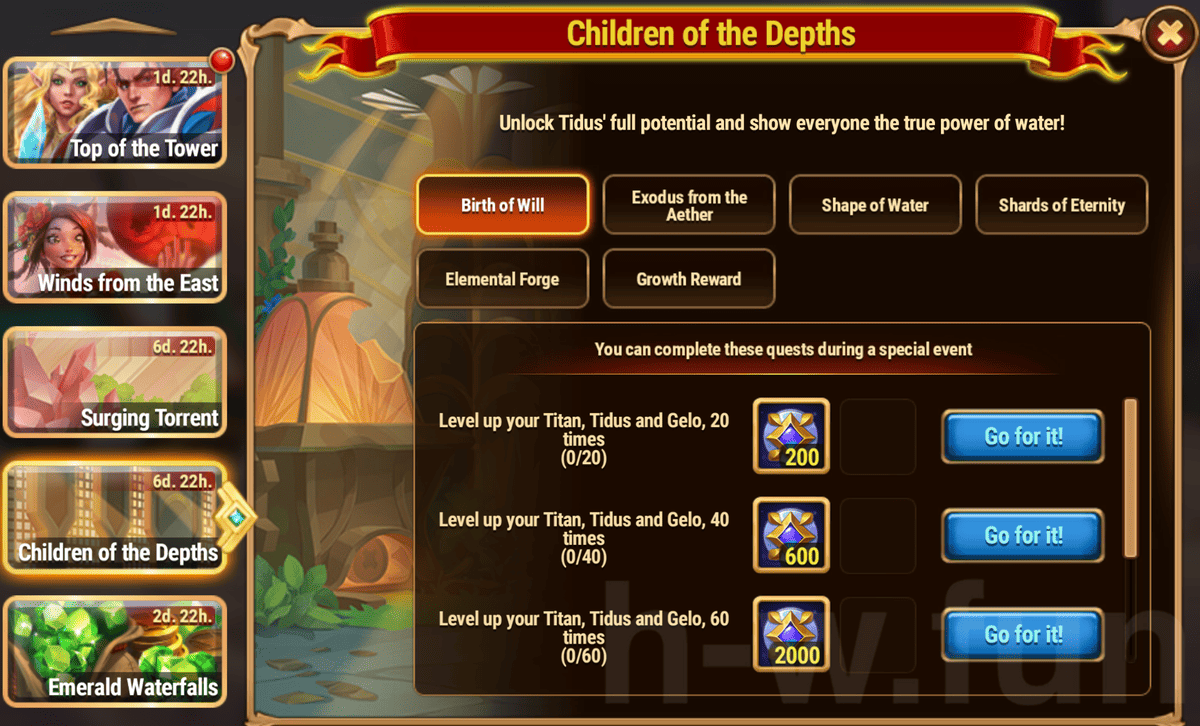 [Hero Wars Guide] Children of the Depths Quests