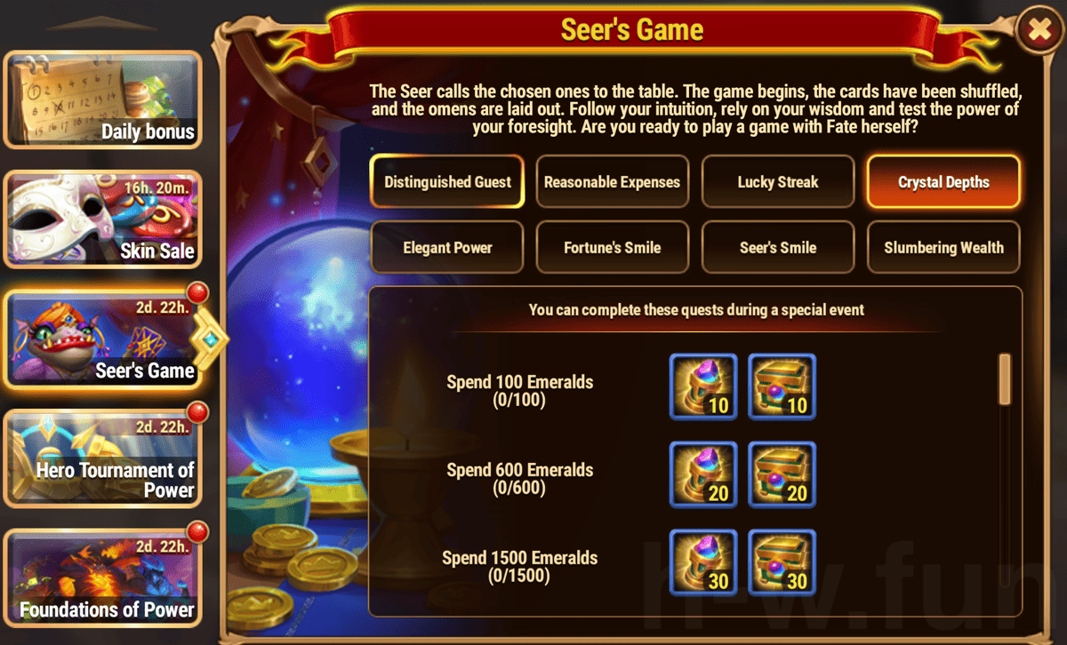 [Hero Wars Guide]Seer's Game Quests
