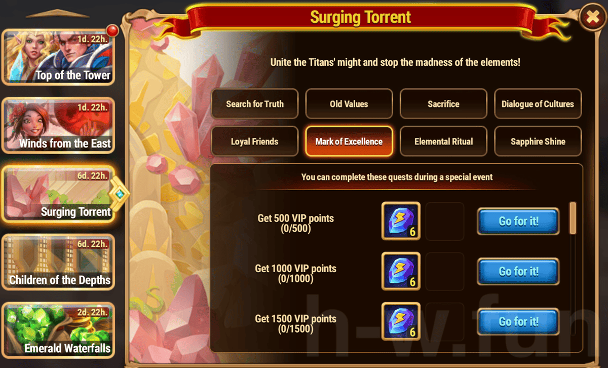 [Hero Wars Guide] Surging Torrent Quests