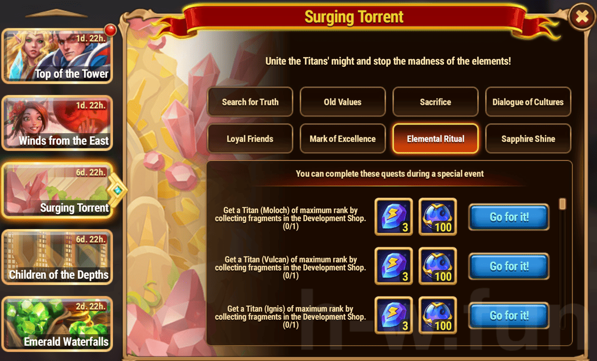 [Hero Wars Guide] Surging Torrent Quests