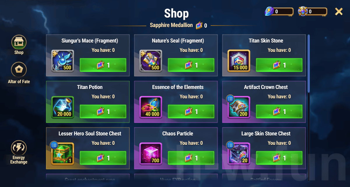 [Hero Wars Guide] Surging Torrent Shop