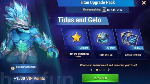 [Hero Wars Guide] Titan Upgrade Pack (Tidus and Gelo)