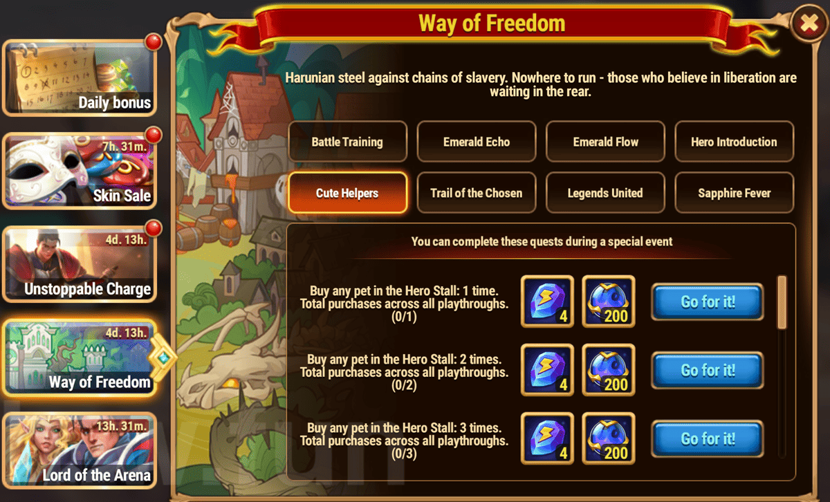 [Hero Wars Guide] Way of Freedom Tasks
