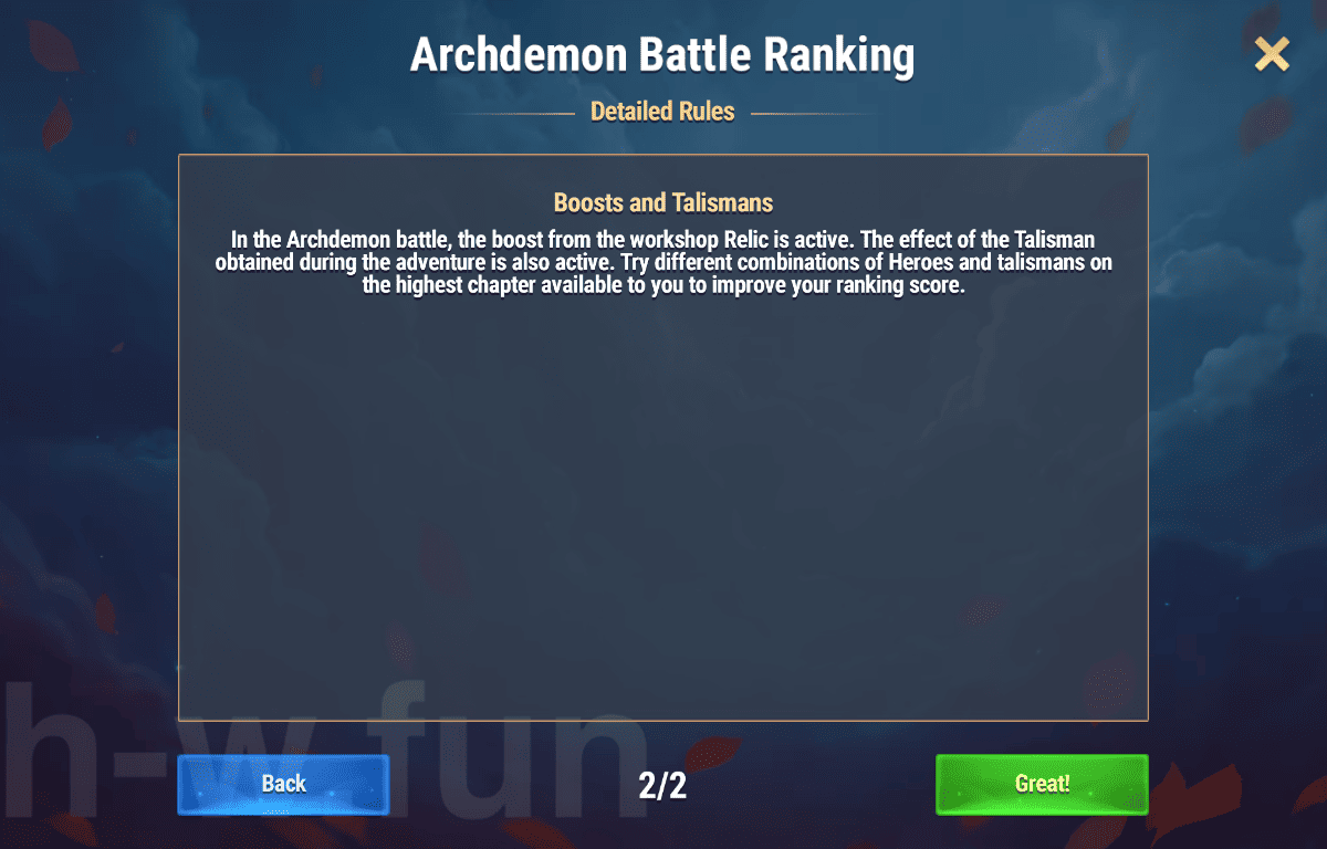 [Hero Wars Guide] Archdemon Battle Ranking