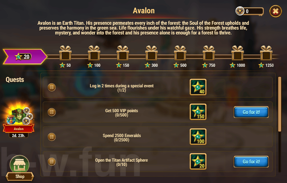 [Hero Wars Guide] Avalon (Event) Quests