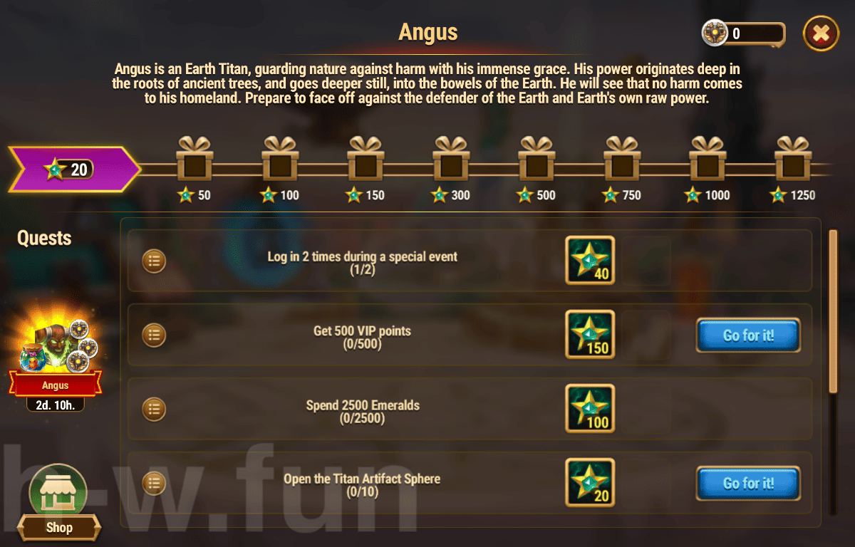 [Hero Wars Guide] Angus (Event) Quests
