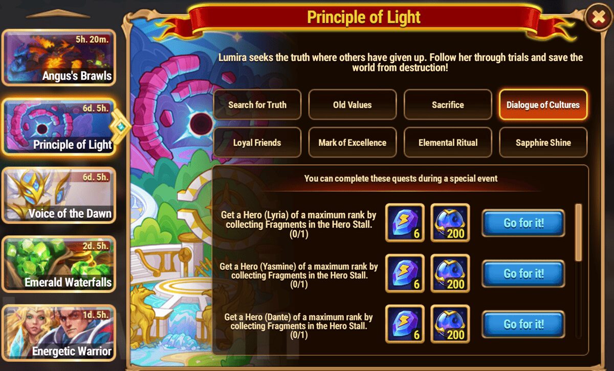 [Hero Wars Guide] Principle of Light Quest