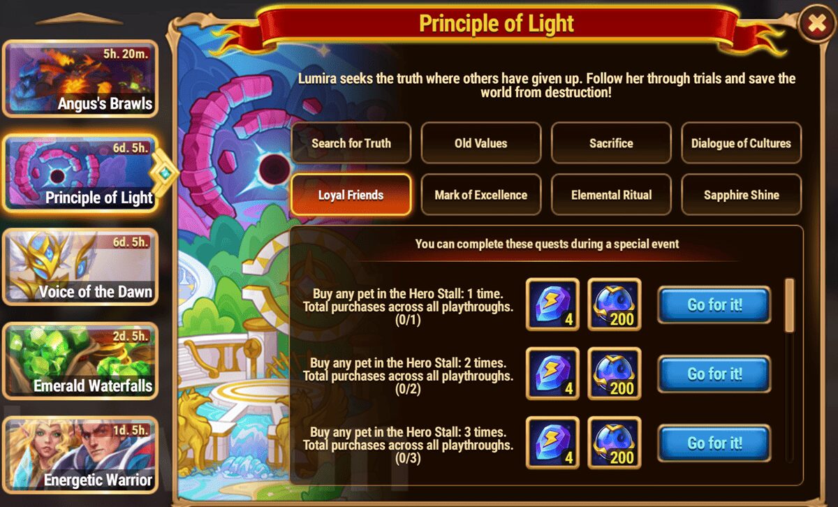 [Hero Wars Guide] Principle of Light Quest