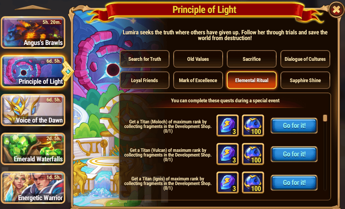 [Hero Wars Guide] Principle of Light Quest