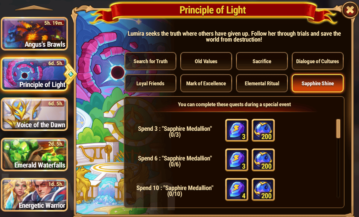 [Hero Wars Guide] Principle of Light Quest