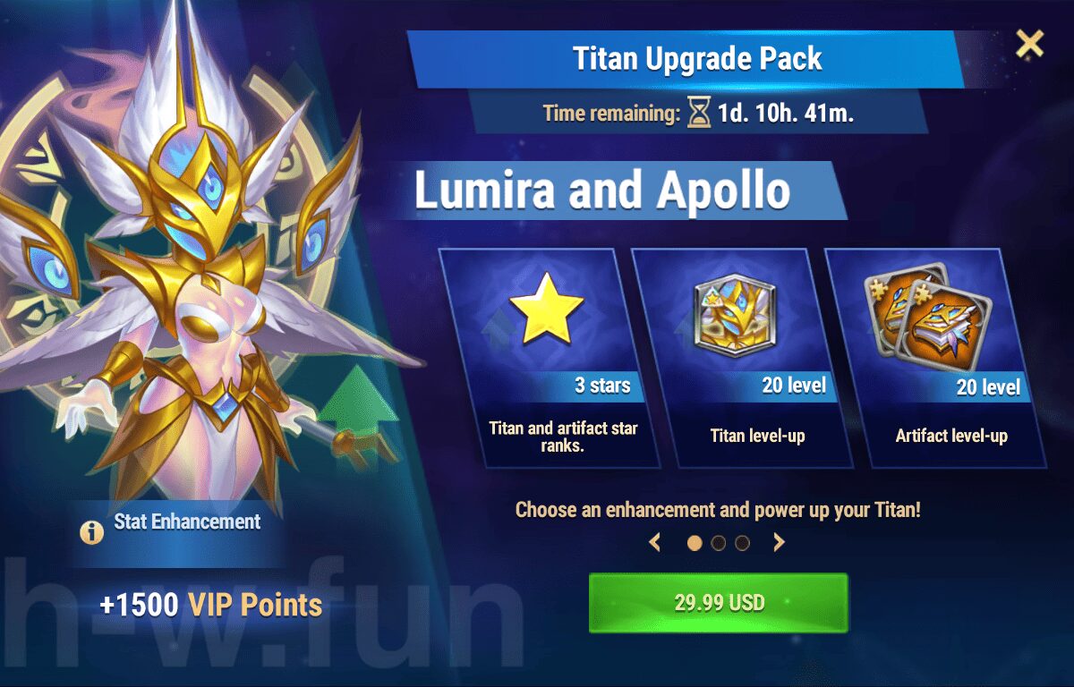 [Hero Wars Guide] Titan Upgrade Pack (Lumira and Apollo)