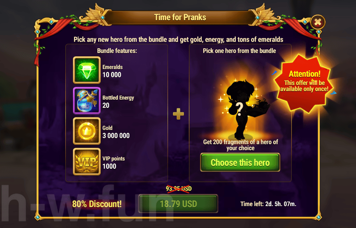 [Hero Wars] Time for Pranks (Bundle)