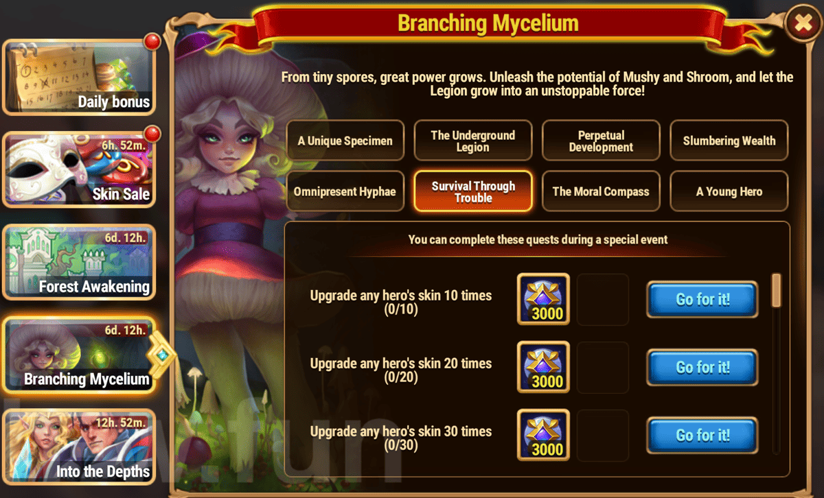 [Hero Wars Guide] Branching Mycelium