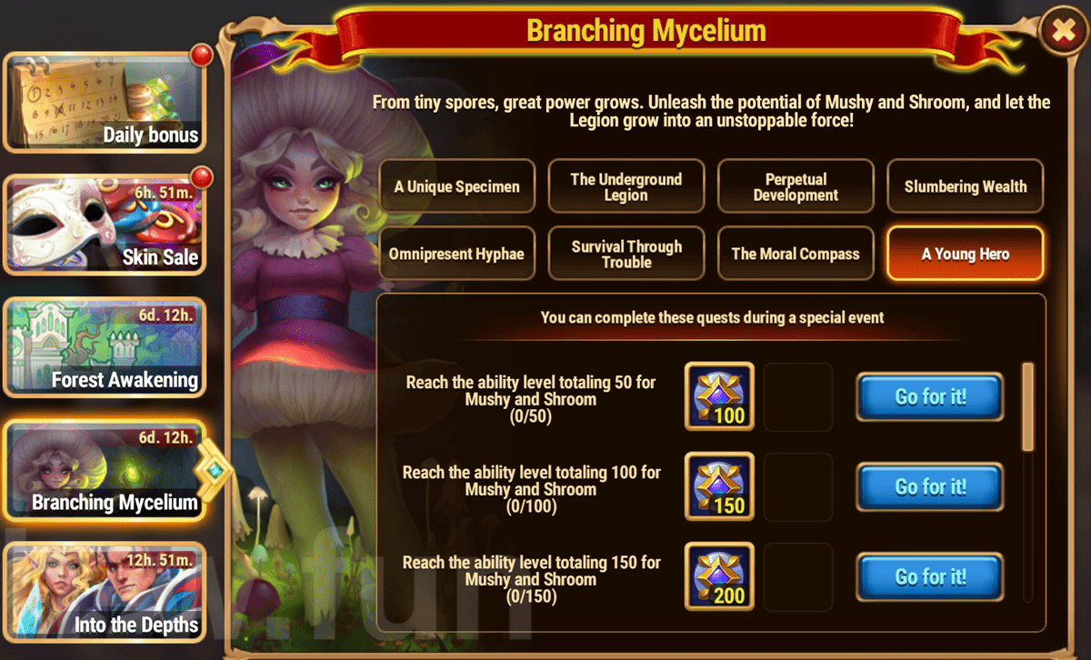 [Hero Wars Guide] Branching Mycelium