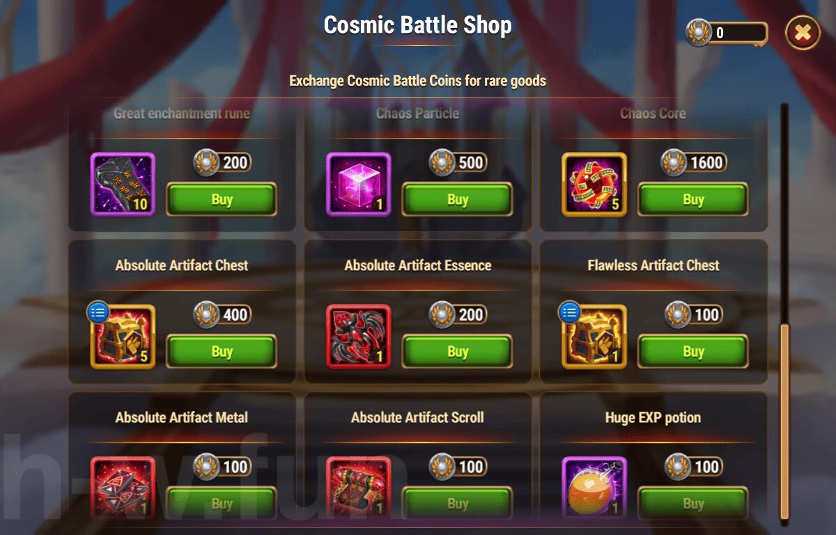 [Hero Wars Guide] Cosmic Battle Shop