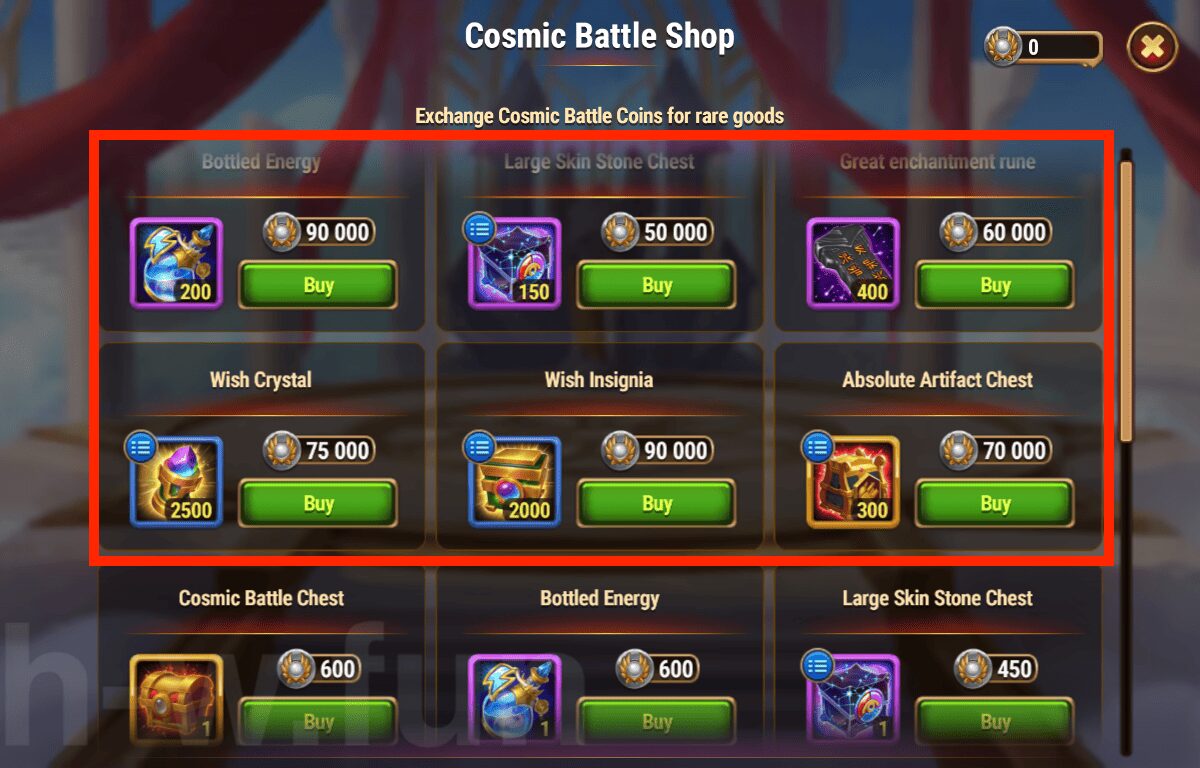 [Hero Wars Guide] Cosmic Battle Shop 5 Recommended