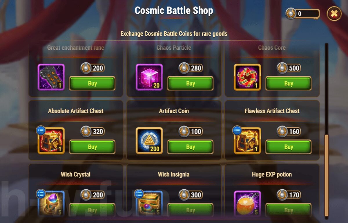 [Hero Wars Guide] Cosmic Battle Shop