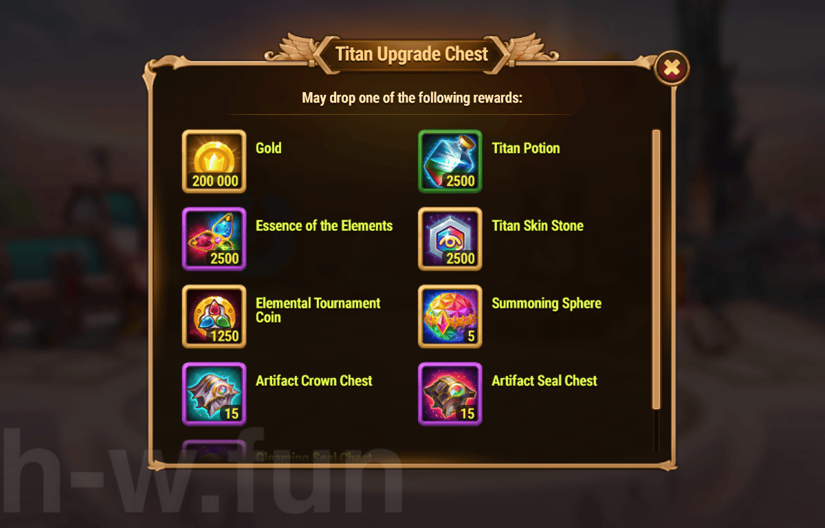 [Hero Wars Guide] Titan Upgrade Chest