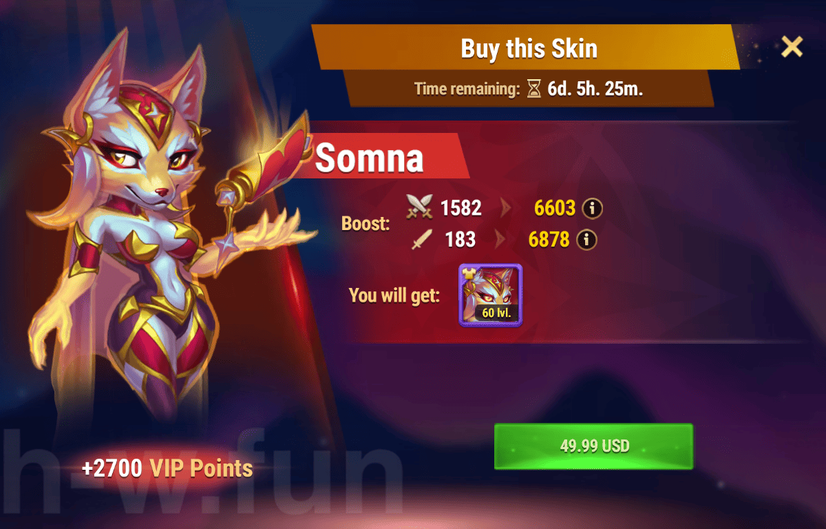 [Hero Wars Guide] Exclusive Skin (Somna)