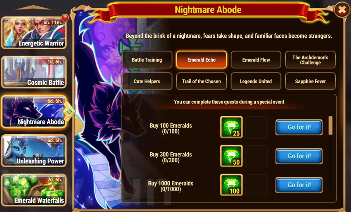 [Hero Wars Guide] Nightmare Abode Tasks and Rewards