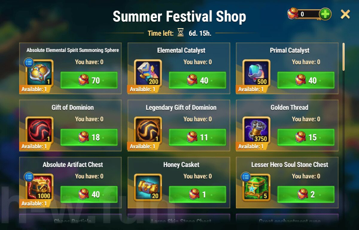 [Hero Wars Guide] Summer Festival Shop 2026