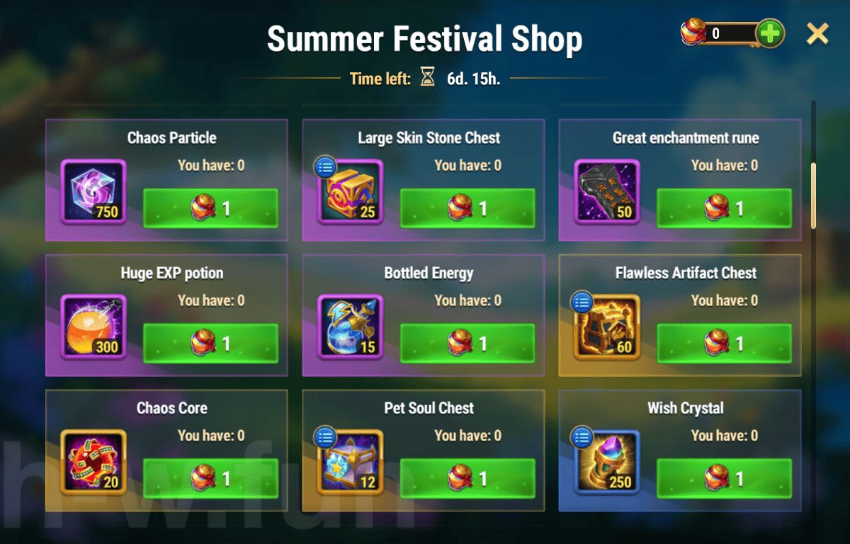 [Hero Wars Guide] Summer Festival Shop 2026