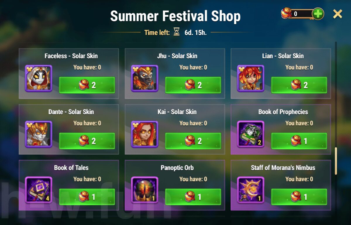 [Hero Wars Guide] Summer Festival Shop 2026